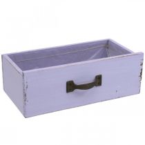 Article Jardinière Déco Tiroir Shabby Chic Bois Violet 25×13×8cm