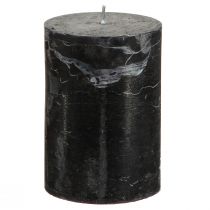 Article Bougies noires bougies piliers couleur unie 70x100mm 4 pcs