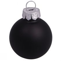 Article Boules de Noël noires en verre mini mat brillant Ø3cm 22 pcs