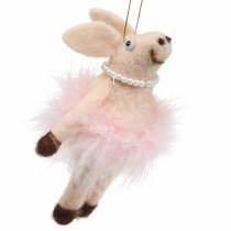 Cochon à suspendre rose clair 13cm