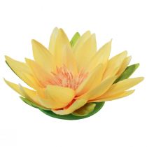 Article Nénuphar artificiel flottant décoration d&#39;été jaune Ø15cm 2pcs