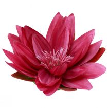 Article Nénuphar artificiel flottant décoration de table fuchsia Ø15cm 2pcs