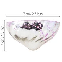 Article Bougeoir flottant en verre argenté violet Ø7cm 3pcs
