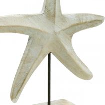 Article Étoile de mer en bois, sculpture décorative maritime, décoration mer couleurs naturelles, blanc H28cm