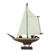 Article Décoration de bateau à voile en bois de pin marron 32×5×41cm