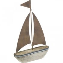 Article Déco voilier bois rouille décoration maritime 16×25cm