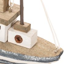 Article Décoration de bateau, style maritime, en bois avec support, 20 cm