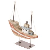 Article Maquette décorative de bateau en bois pour rebord de fenêtre 20 cm