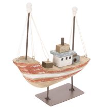 Article Maquette décorative de bateau en bois pour rebord de fenêtre 20 cm
