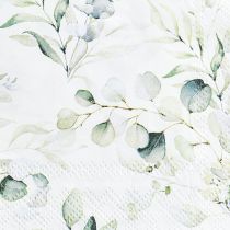 Article Serviettes eucalyptus décoration de table décorative blanc 25x25cm 20pcs