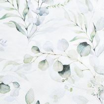 Article Serviettes motif eucalyptus blanc vert 33x33cm 20pcs