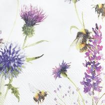 Article Serviettes d&#39;été décoration bourdons abeilles 25x25cm 20pcs
