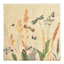 Article Serviettes été prairie libellules fleurs 33x33cm 20 pcs