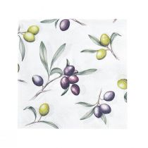 Article Serviettes de table décoration été vert olive violet 25x25cm 20 pcs