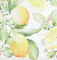 Article Serviettes blanches avec décoration d&#39;été citrons 33x33cm 20pcs