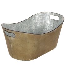 Article Ensemble de pots et bacs à plantes, couleur cuivre/blanc, L 32,5 cm/36,5 cm/41,5 cm