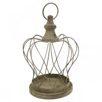 Shabby Chic Déco Couronne Couronne en métal rustique à suspendre H27cm