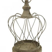 Shabby Chic Déco Couronne Couronne en métal rustique à suspendre H27cm