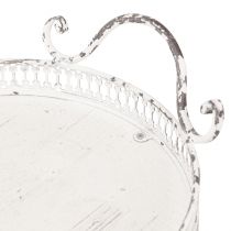 Article Plateau ovale Shabby Chic avec poignées blanc 36/45cm lot de 2 pièces