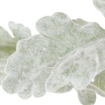 Article Branche de séneçon artificielle, feuille d'argent, finement travaillée, 45 cm, 3 pièces