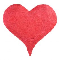 Décoration coeur avec fibres de sisal en coeur sisal rose 40x40cm