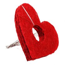 Article Manchette coeur en sisal rouge 15cm 10 pcs.