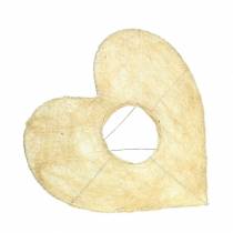 Manchon sisal coeur blanchi 16cm 10pcs