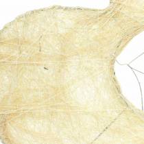 Manchon sisal coeur blanchi 25.5cm 10pcs