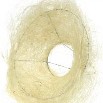 Manchette sisal décor bouquet blanchi Ø15cm 10p