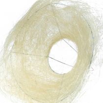 Article Manchette fleur en sisal, bouquet blanchi Ø20cm 10 pièces