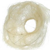 Article Bouquet de fleurs, manchette sisal blanchi Ø25cm 6 pcs