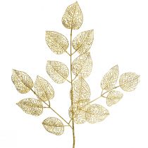 Feuilles de squelette feuilles de saule artificielles branche dorée déco 63cm