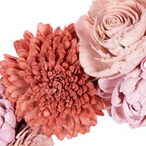 Article Couronne florale suspendue à fleurs roses pour une décoration élégante de votre espace de vie, 25 cm