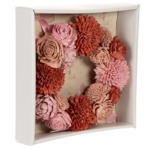 Article Couronne florale suspendue à fleurs roses pour une décoration élégante de votre espace de vie, 25 cm