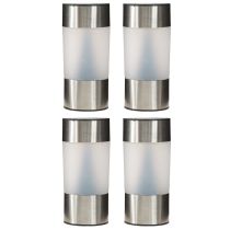 Article Lampes solaires LED en acier inoxydable pour extérieur H14 cm – Lot de 4