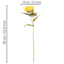 Article Tournesol artificiel avec feuilles et fleurs réalistes, 58 cm, lot de 3