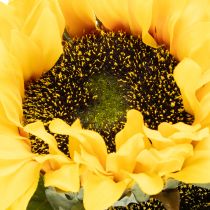 Article Tournesol artificiel avec feuilles et fleurs réalistes, 58 cm, lot de 3