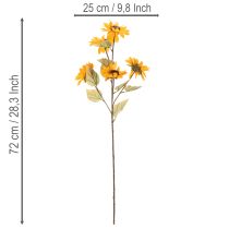 Article Tournesol artificiel, décoration réaliste, 72 cm, lot de 2