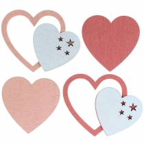 Article Décoration à disperser coeurs rose/blanc 24 pcs