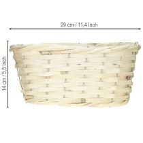 Article Panier à chips en osier, blanchi à la chaux, aspect naturel, 29×18×14cm