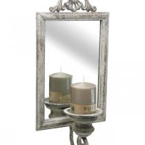 Article Miroir look antique avec bougeoir shabby chic H50cm