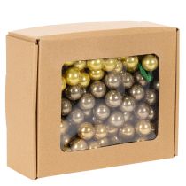 Article Mini boules de Noël sur fil de fer, baies miroir, finition brillante, 20 mm, lot de 140.
