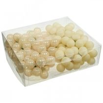 Article Mini boules de Noël crème mix mat/brillant Ø25mm 140p