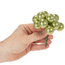 Article Mini boules de Noël sur fil de fer, baies colorées à effet miroir, 25 mm, 140 pièces