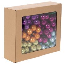 Article Mini boules de Noël sur fil de fer, baies colorées à effet miroir, 25 mm, 140 pièces