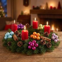 Article Mini boules de Noël sur fil de fer, baies miroir, colorées, 40 mm, lot de 32.