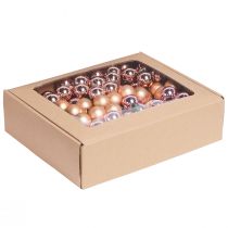 Article Baies miroir verre de Noël rose abricot Ø25mm 140 pcs