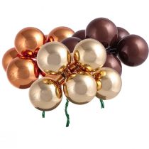 Article Boules de Noël baies miroir doré marron Ø40mm 32 pcs