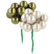 Article Boules de Noël Miroir Baies Vert Argent Ø20mm 140pcs
