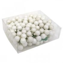 Article Mini boule de Noël baies miroir marbrées blanches Ø20mm 140 pcs